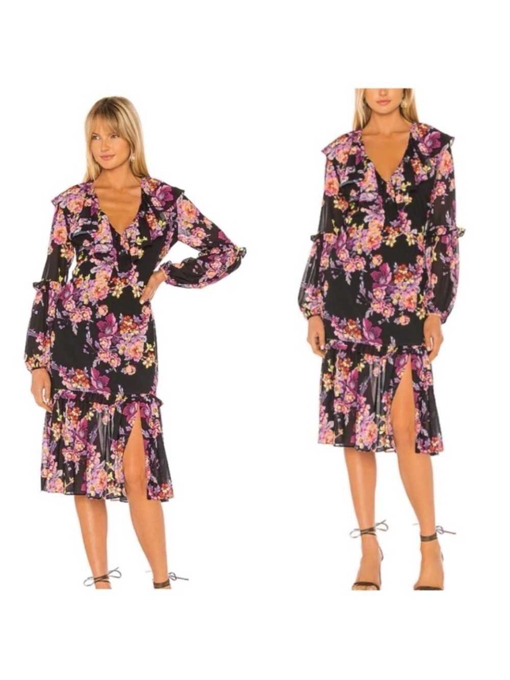 Amanda Uprichard Talulah Midi Dress in Evening Blossom Floral